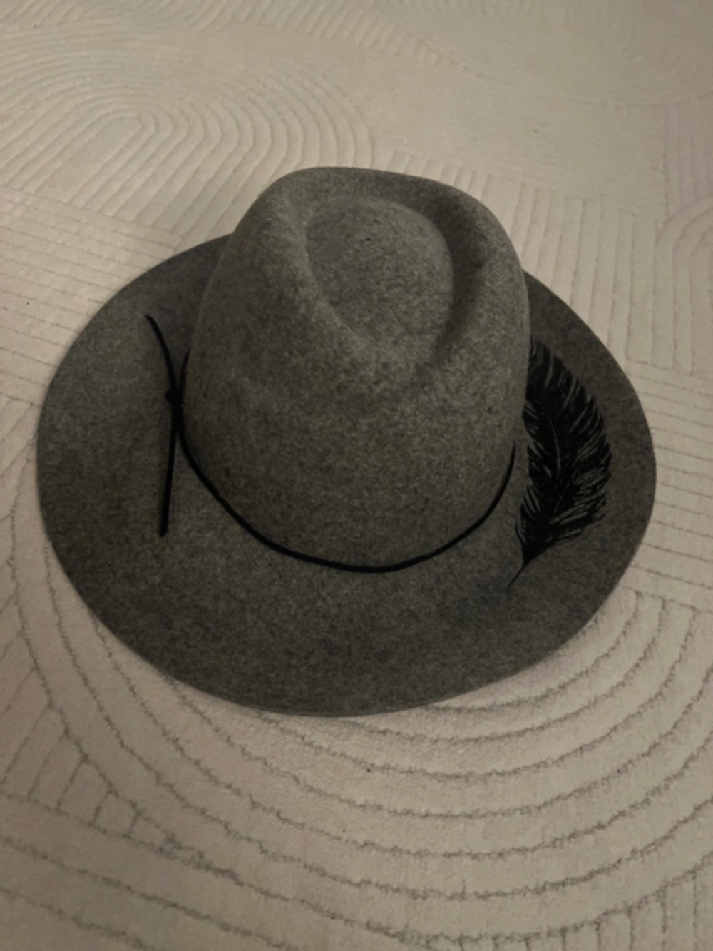 Custom Embroidered Grey Wool Fedora Hat – Adora Boho Western Wide Brim
